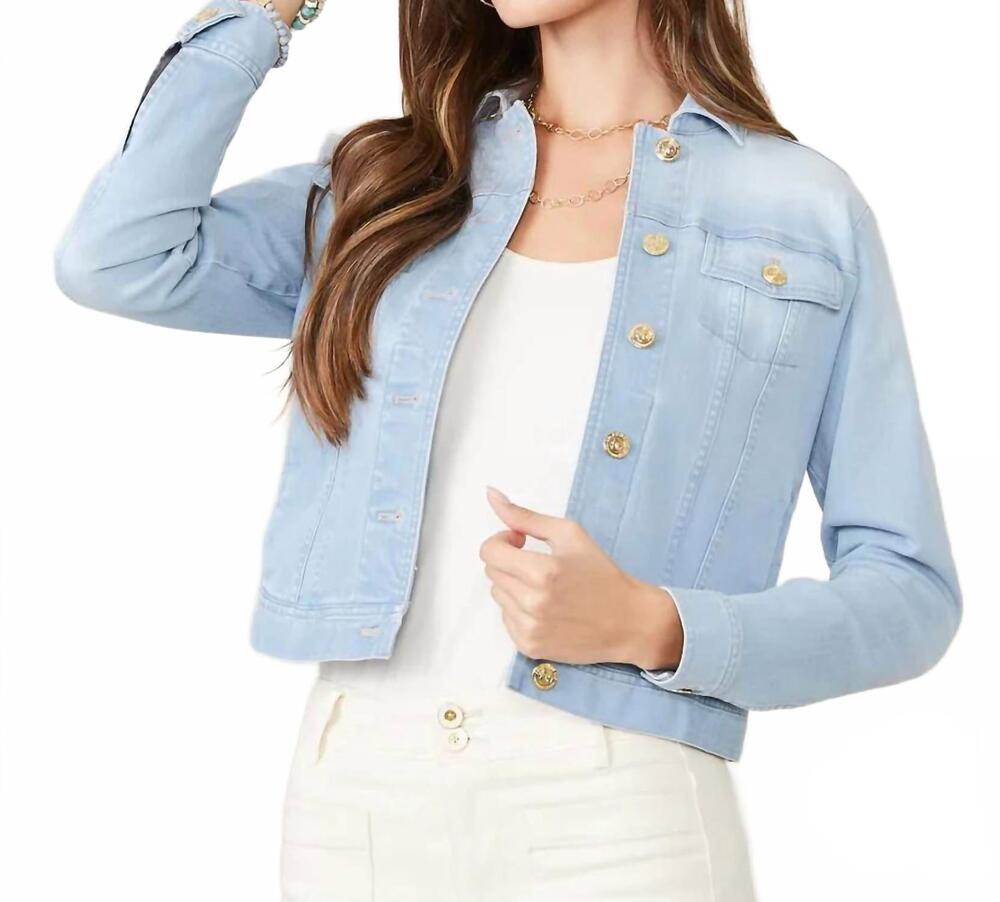 NEW SPARTINA 449 leah denim jacket in grove wash